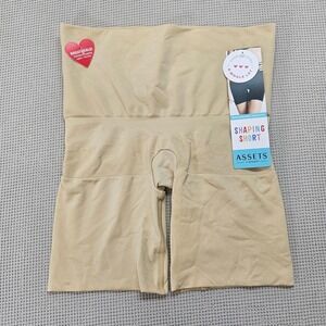 Assets by Spanx Womens Mid-Thigh Shaping Short Naked Beige XL 10125R NWT